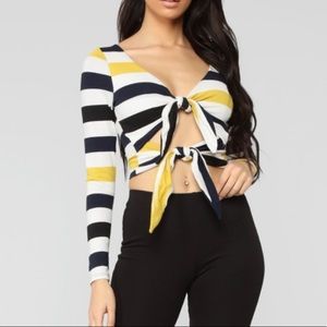 Fashion Nova Striped Crop Top
